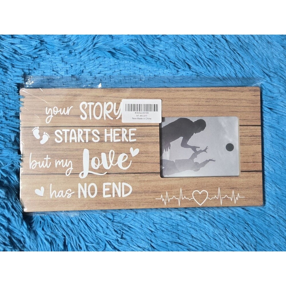 Baby Sonogram Photo Wooden Frame For Hanging Or Leaning Fits 4" x 3" Picture
